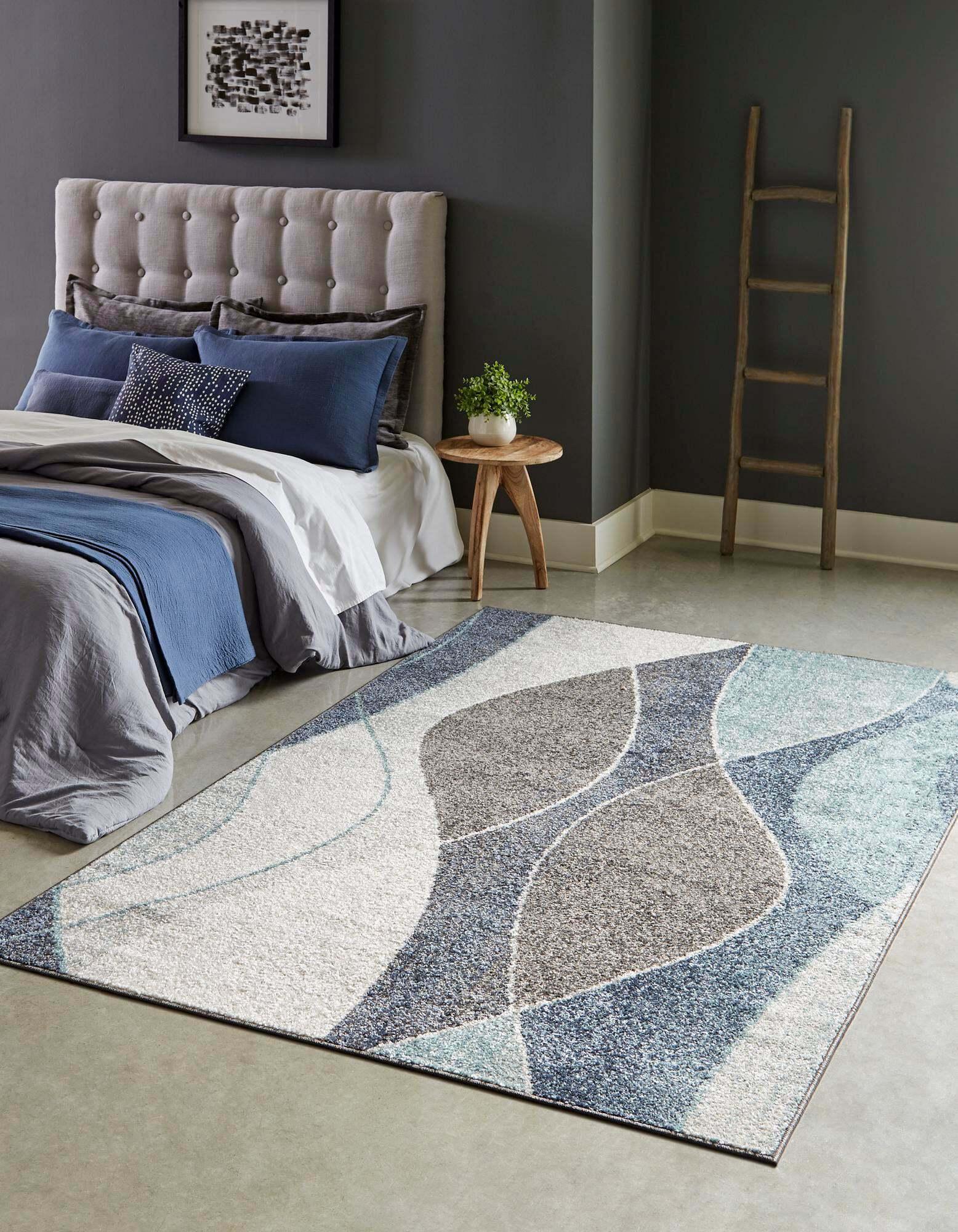 Unique Loom Indoor Rugs - Autumn Geometric 2x3 Rectangular Rug Blue & Multicolor