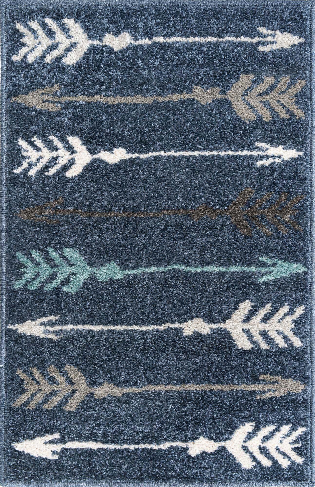 Unique Loom Indoor Rugs - Autumn Geometric 2x3 Rectangular Rug Blue