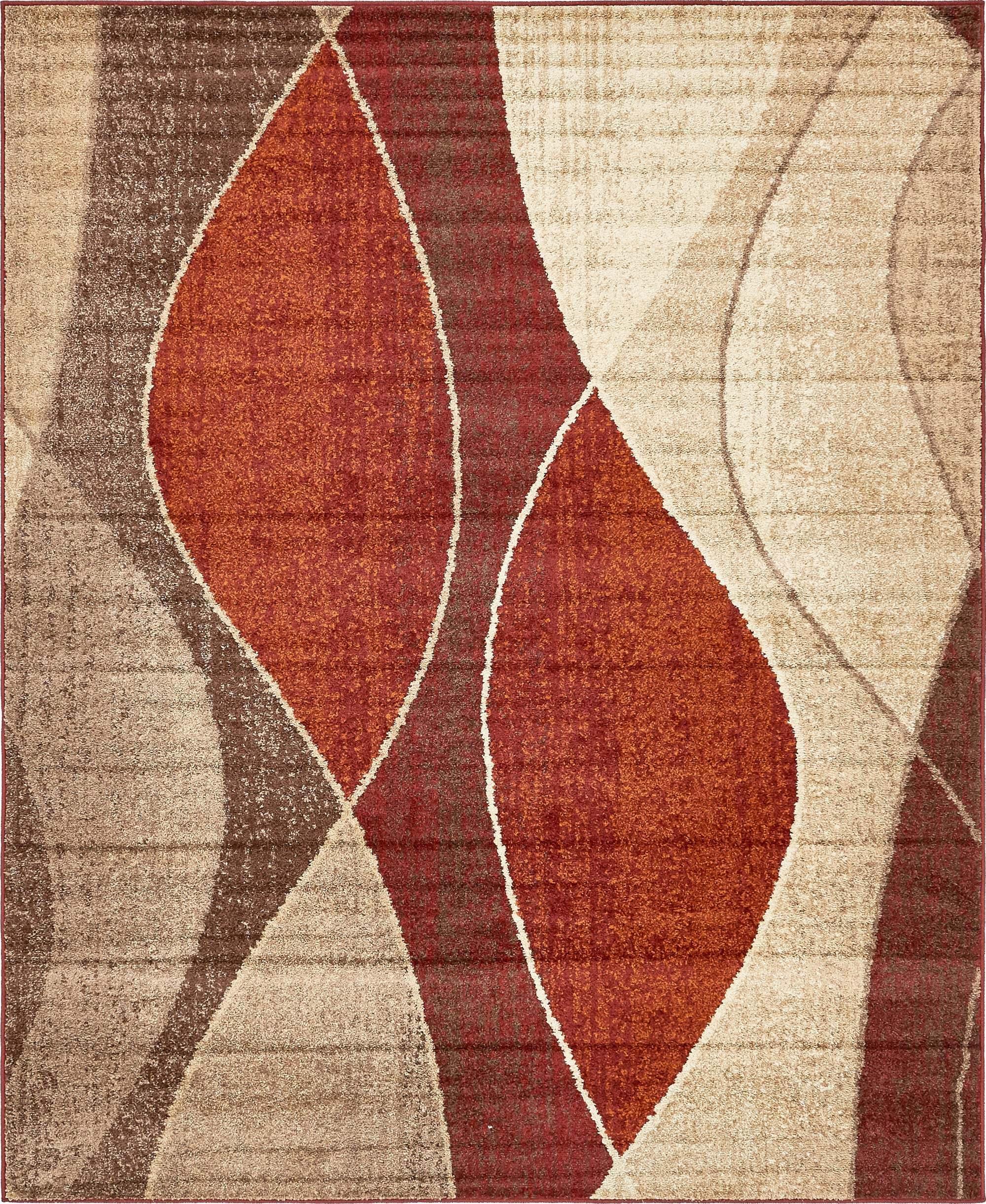 Unique Loom Indoor Rugs - Autumn Geometric 8x10 Rectangular Rug Multicolor