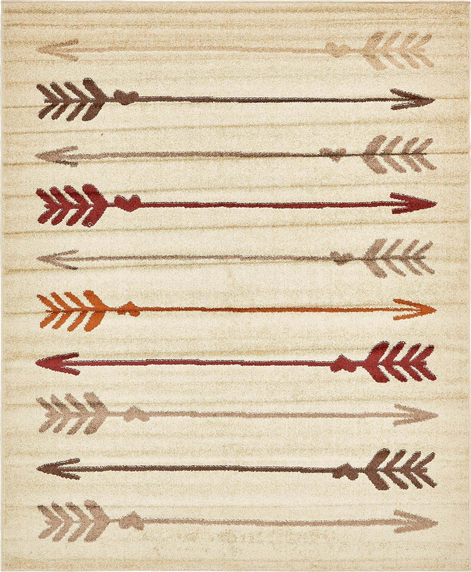 Unique Loom Indoor Rugs - Autumn Geometric Rectangular 8x10 Rug Beige & Gray