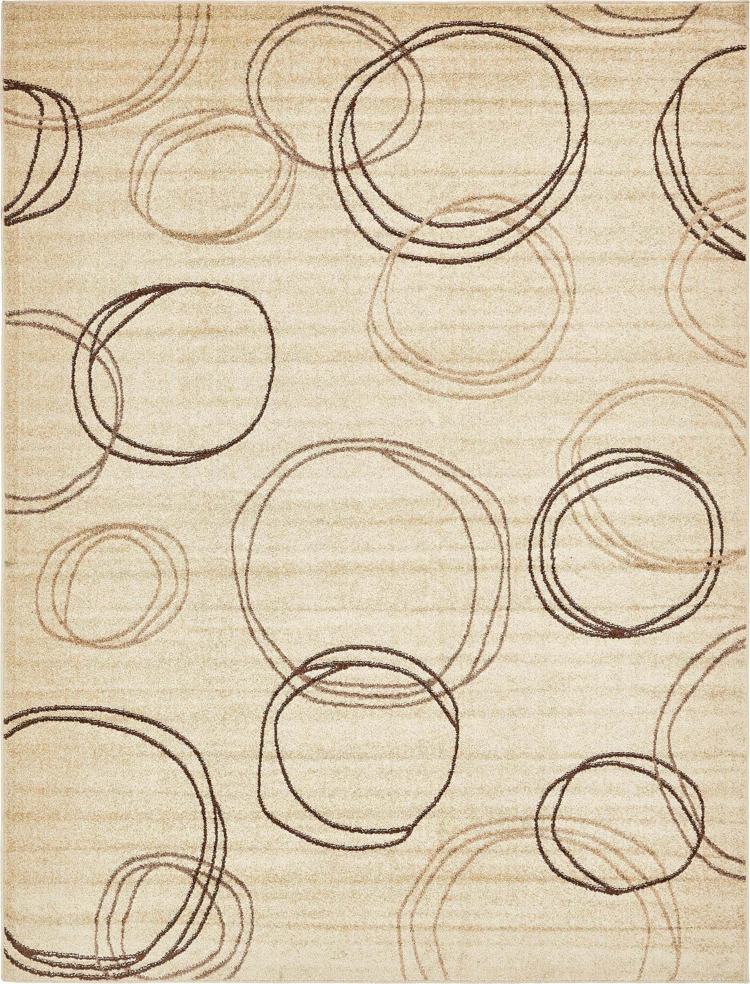Unique Loom Indoor Rugs - Autumn Geometric Rectangular 9x12 Rug Beige & Brown