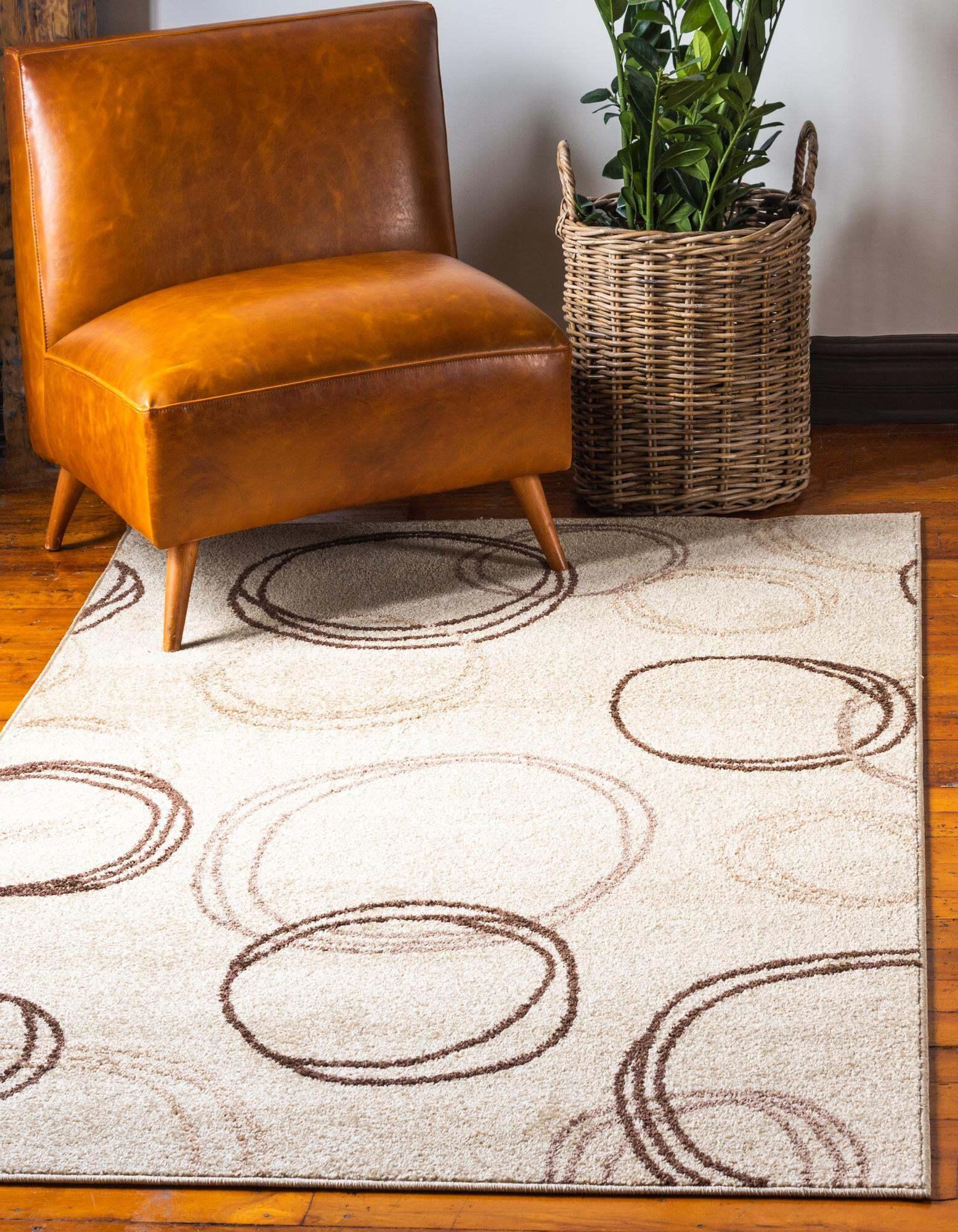 Unique Loom Indoor Rugs - Autumn Geometric Rectangular 9x12 Rug Beige & Brown