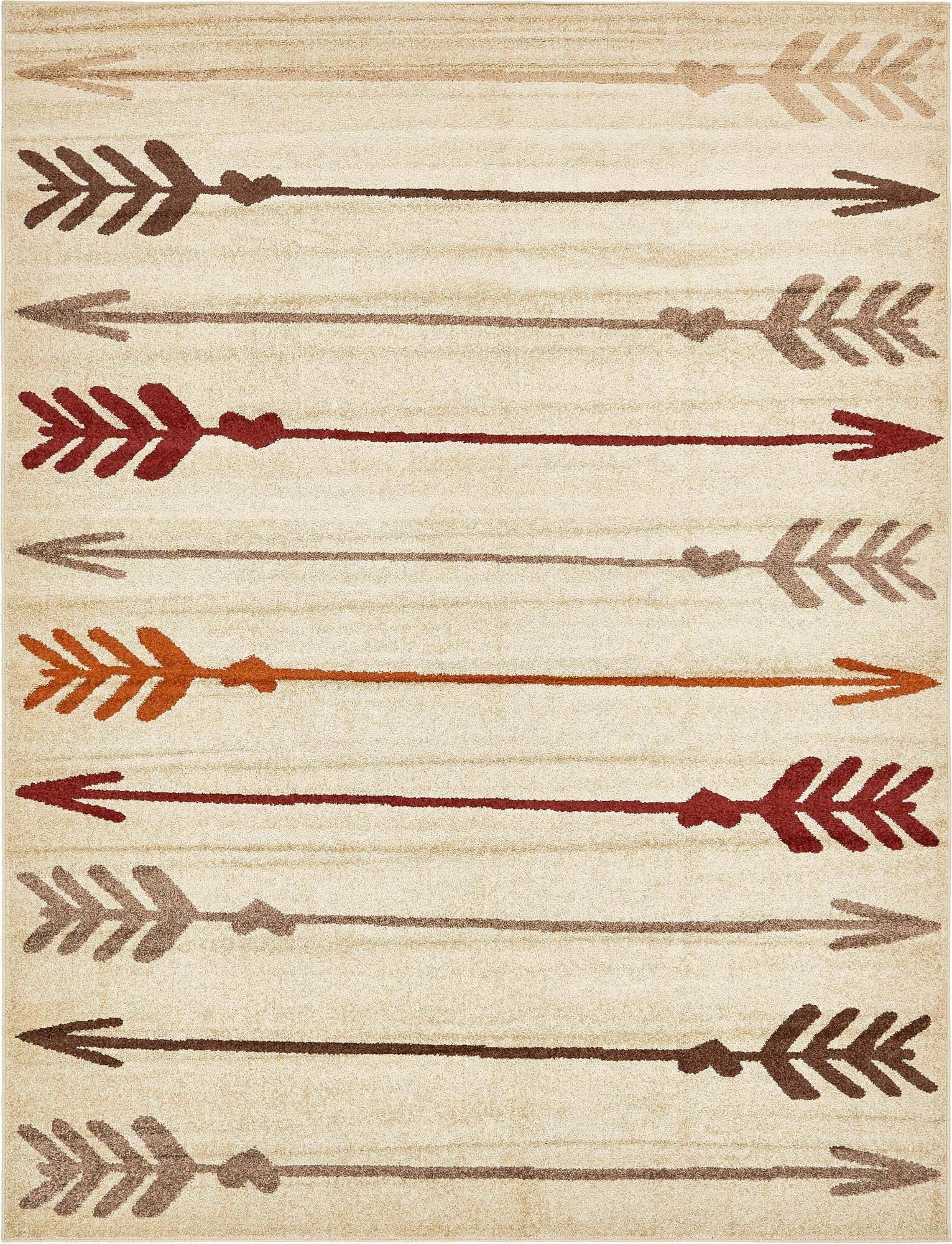 Unique Loom Indoor Rugs - Autumn Geometric Rectangular 9x12 Rug Beige & Gray