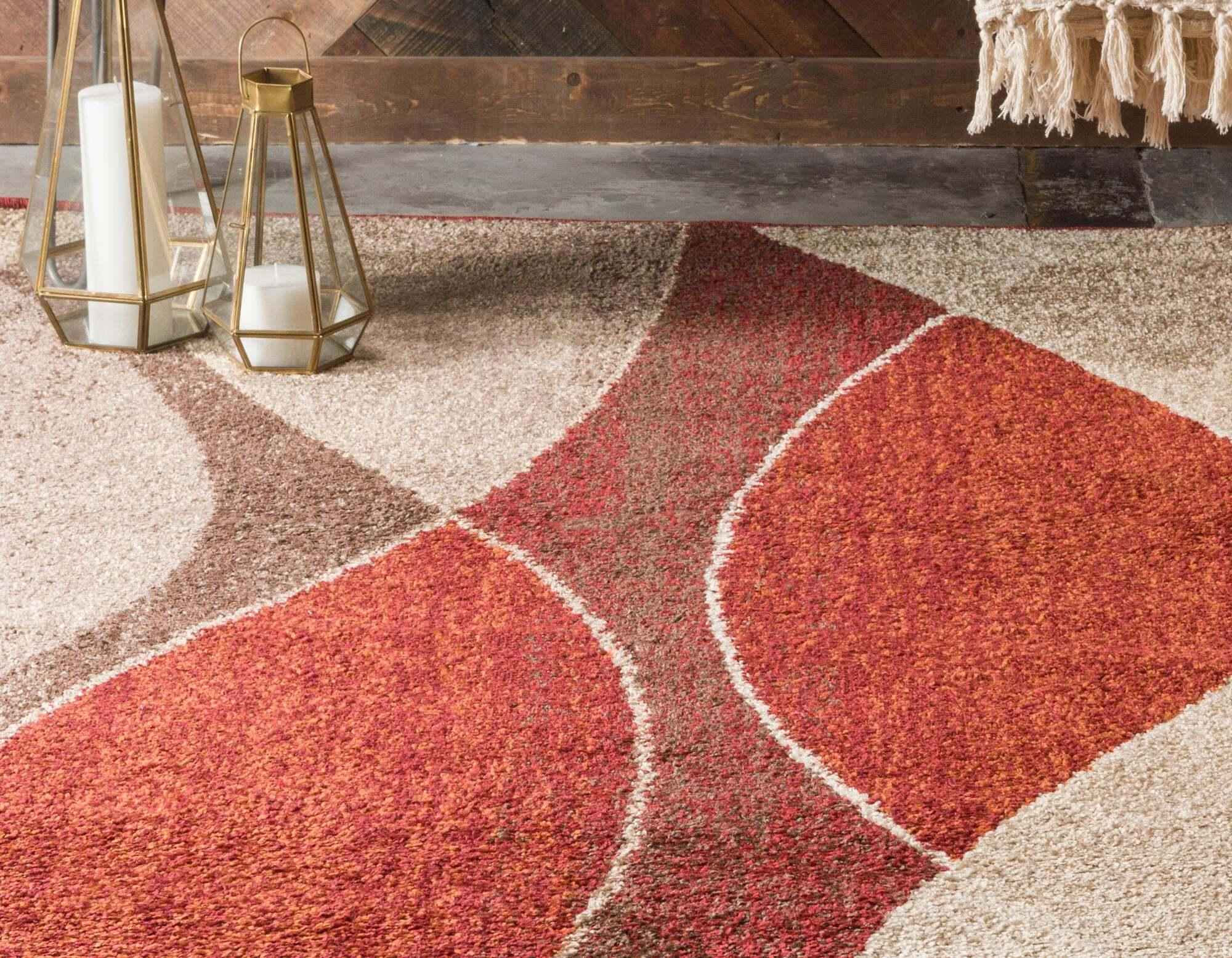 Unique Loom Indoor Rugs - Autumn Geometric Rectangular 9x12 Rug Multi & Beige