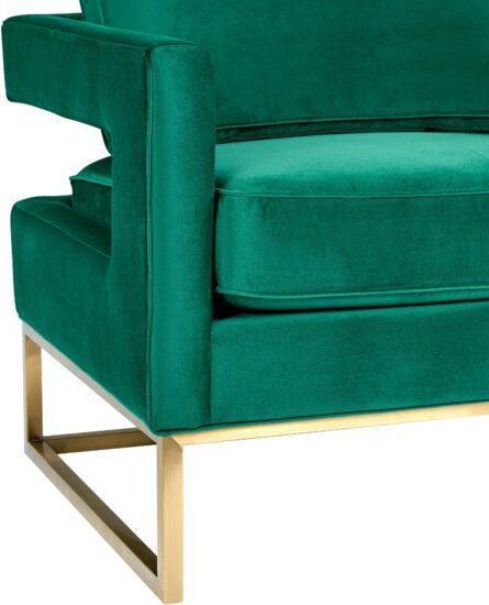 Tov Furniture Accent Chairs - Avery Forest Green Velvet Chair