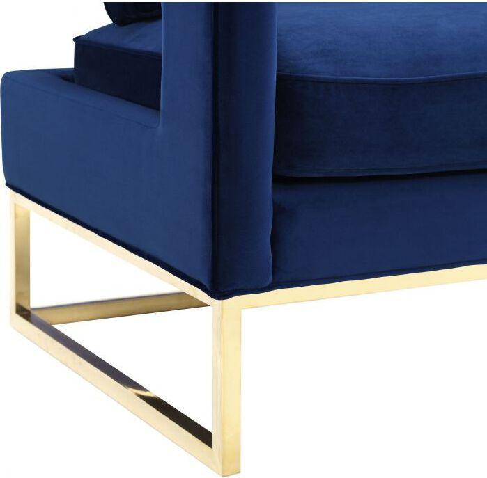 Tov Furniture Accent Chairs - Avery Navy Velvet Chair