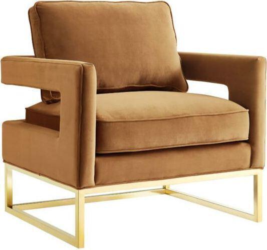 Tov Furniture Accent Chairs - Avery Velvet Chair Cognac