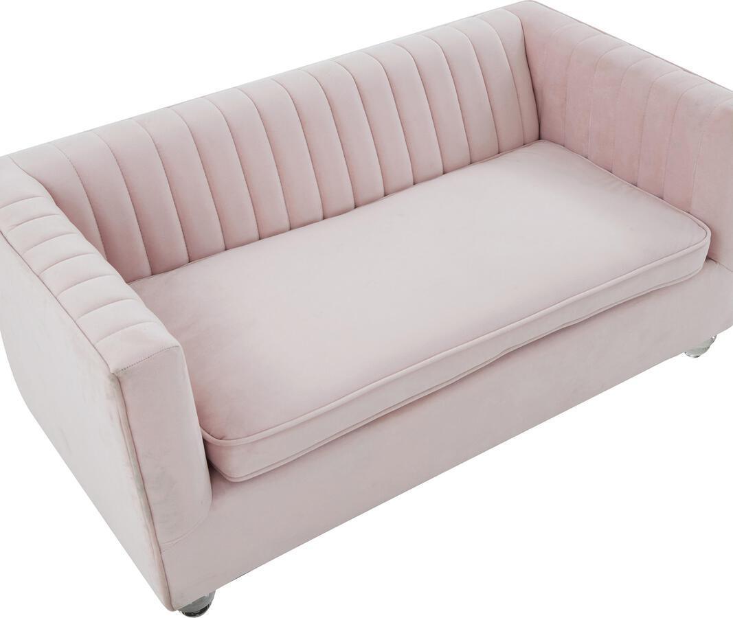 Tov Furniture Dog Beds - Aviator Blush Velvet Pet Bed
