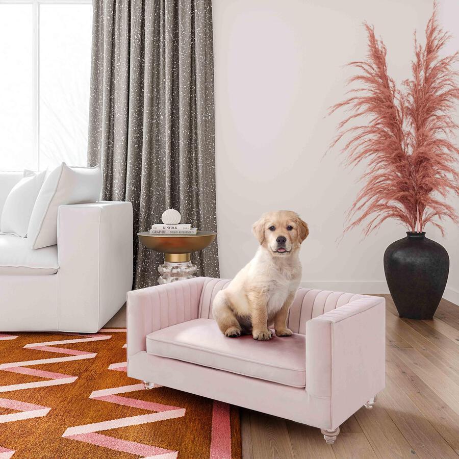 Tov Furniture Dog Beds - Aviator Blush Velvet Pet Bed