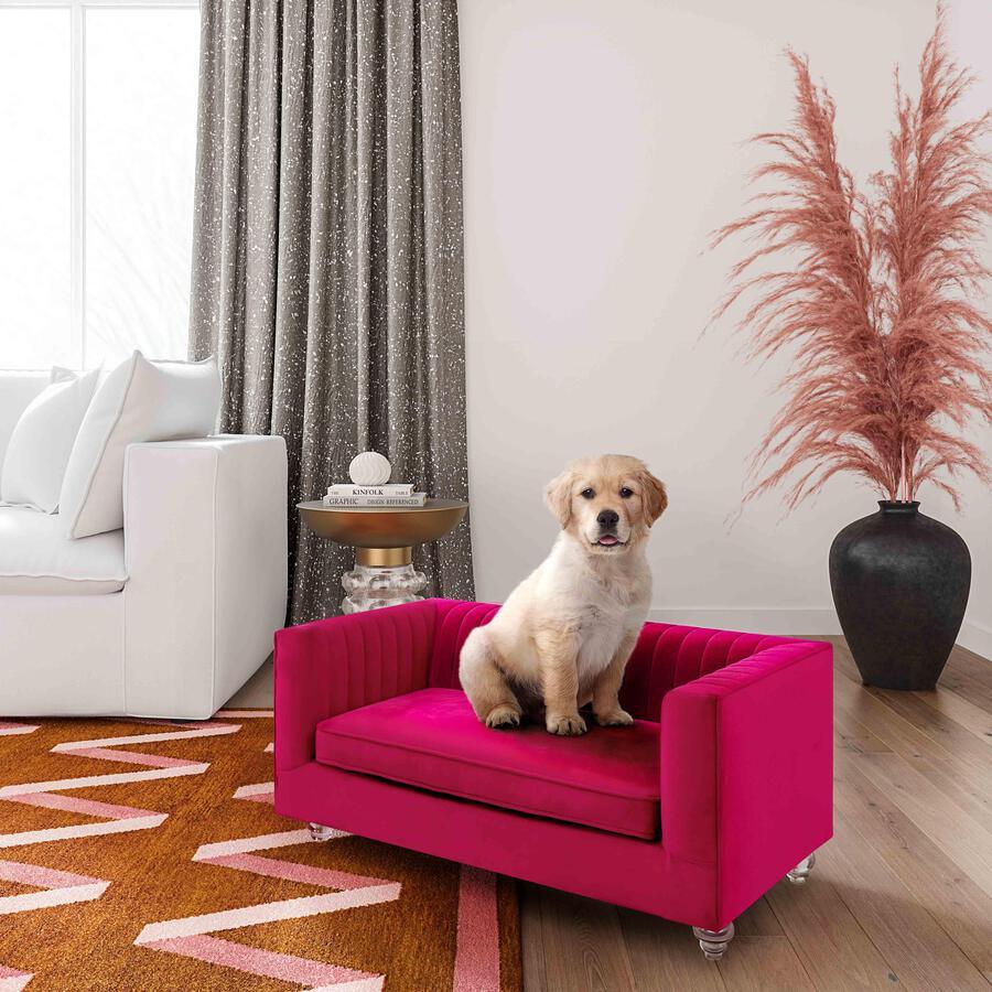 Tov Furniture Dog Beds - Aviator Hot Pink Velvet Pet Bed