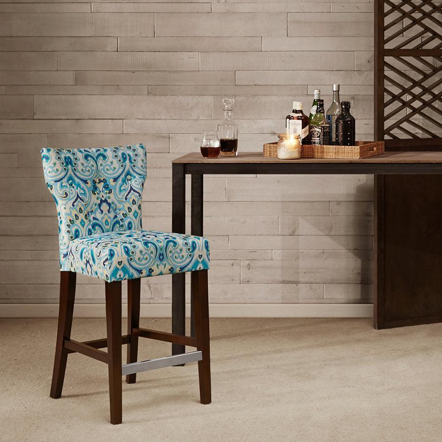 Olliix.com Barstools - Avila Tufted Back Counter Stool Blue