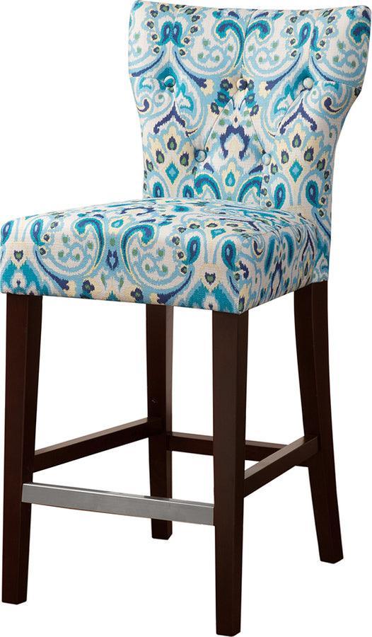Olliix.com Barstools - Avila Tufted Back Counter Stool Blue