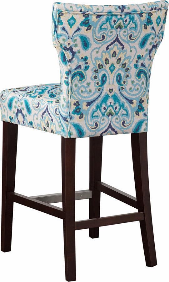 Olliix.com Barstools - Avila Tufted Back Counter Stool Blue