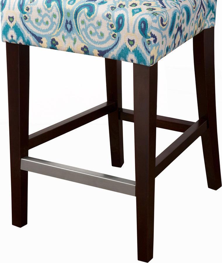Olliix.com Barstools - Avila Tufted Back Counter Stool Blue