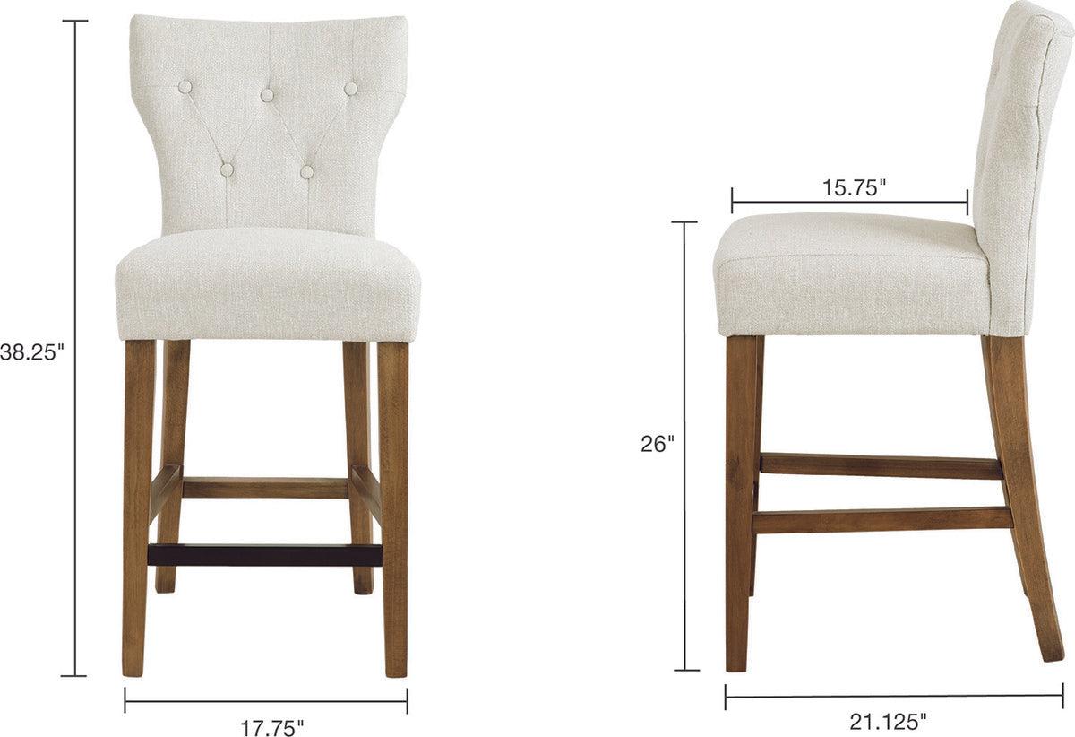 Olliix.com Barstools - Avila Tufted Back Counter Stool Cream