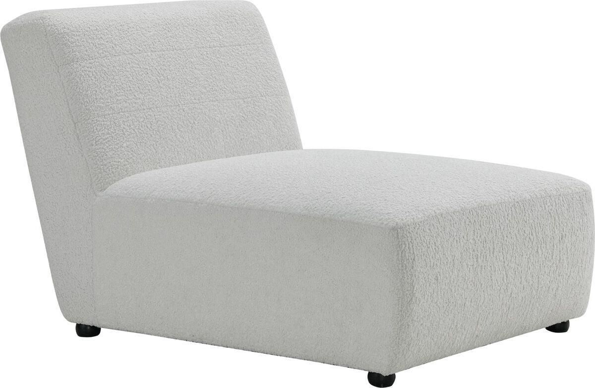 Elements Accent Chairs - Axelle Faux Sheep Accent Lounger White