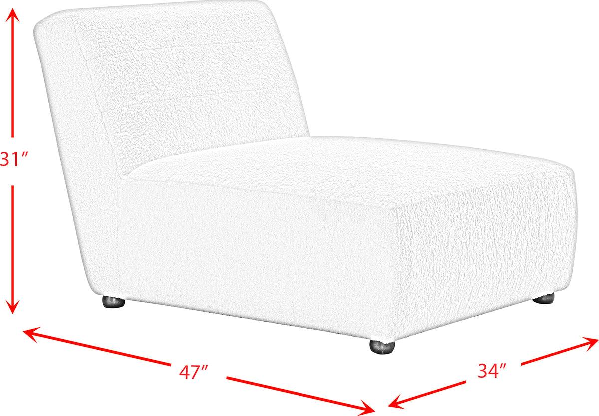 Elements Accent Chairs - Axelle Faux Sheep Accent Lounger White