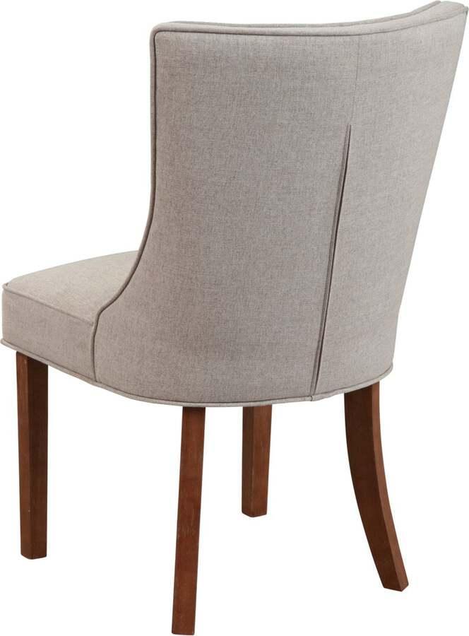 Alpine Furniture Dining Chairs - Ayala Parson Chairs Beige with Burnish Brown Legs
