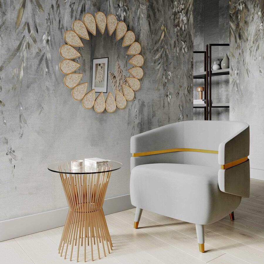 Tov Furniture Accent Chairs - Ayla Grey Velvet Accent Chair