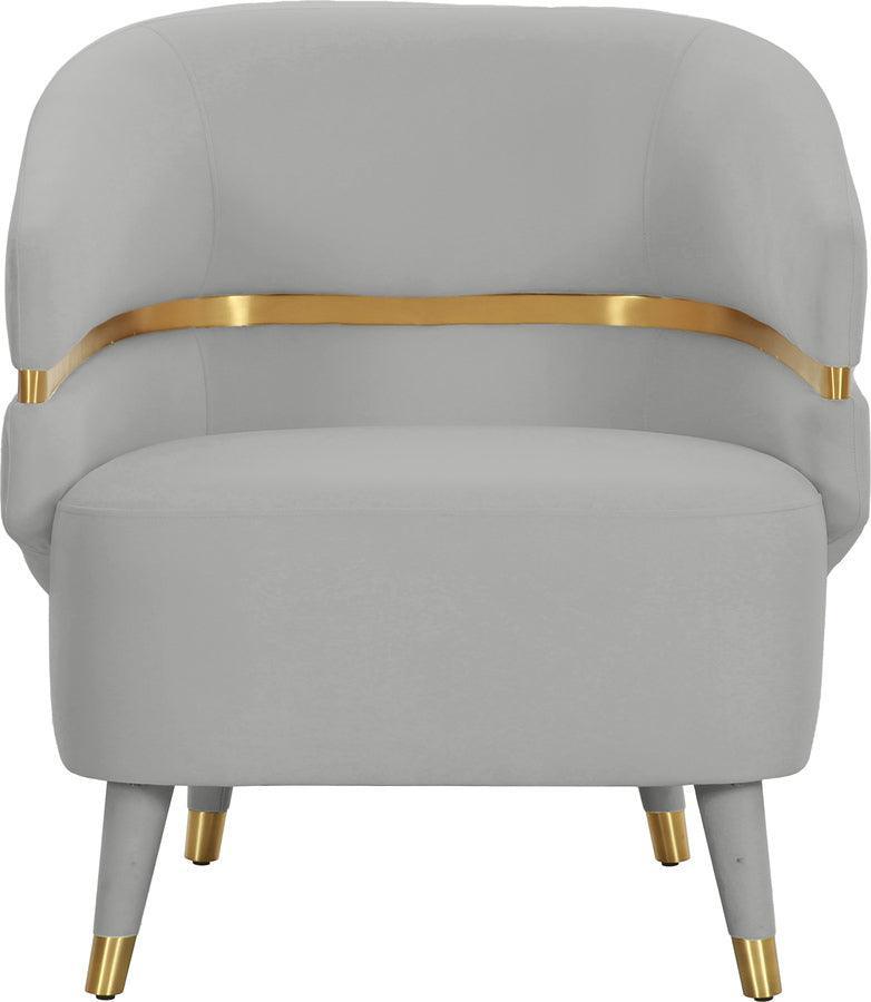 Tov Furniture Accent Chairs - Ayla Grey Velvet Accent Chair