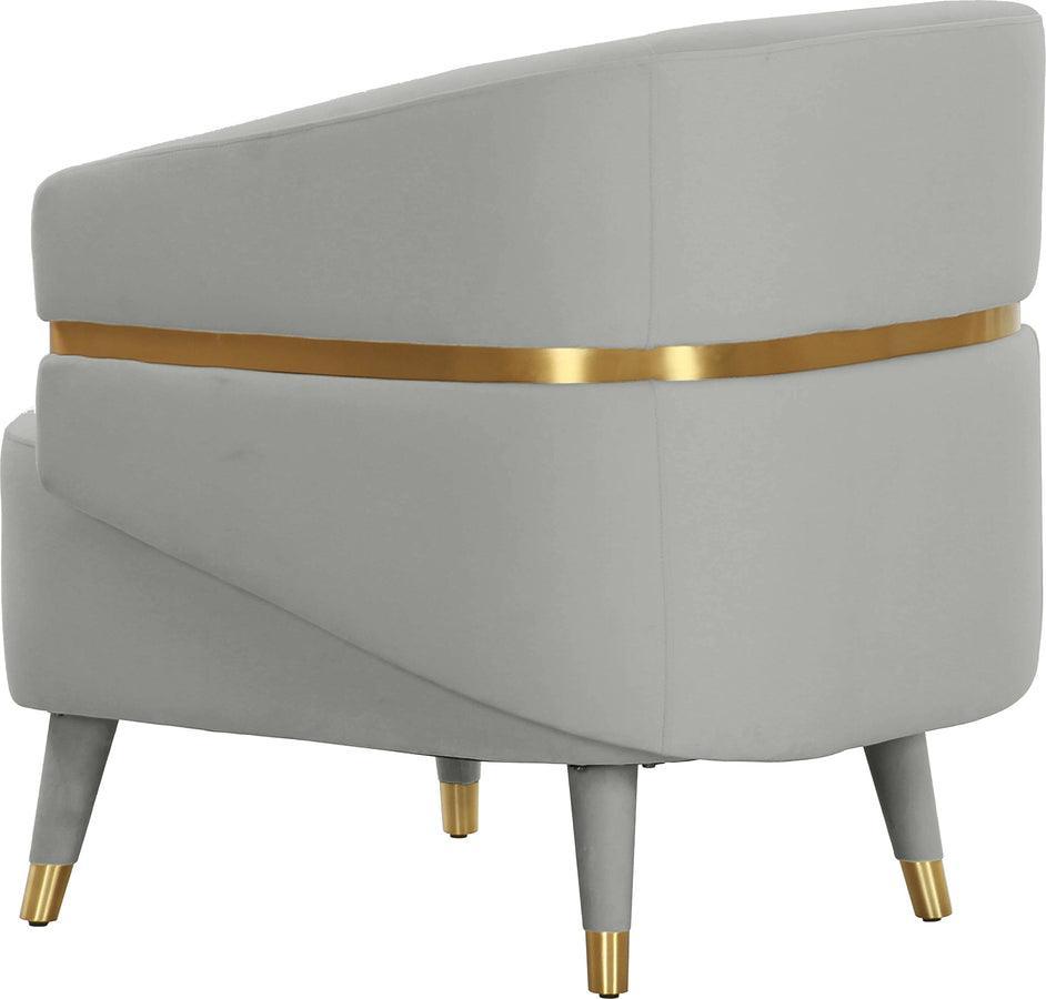 Tov Furniture Accent Chairs - Ayla Grey Velvet Accent Chair