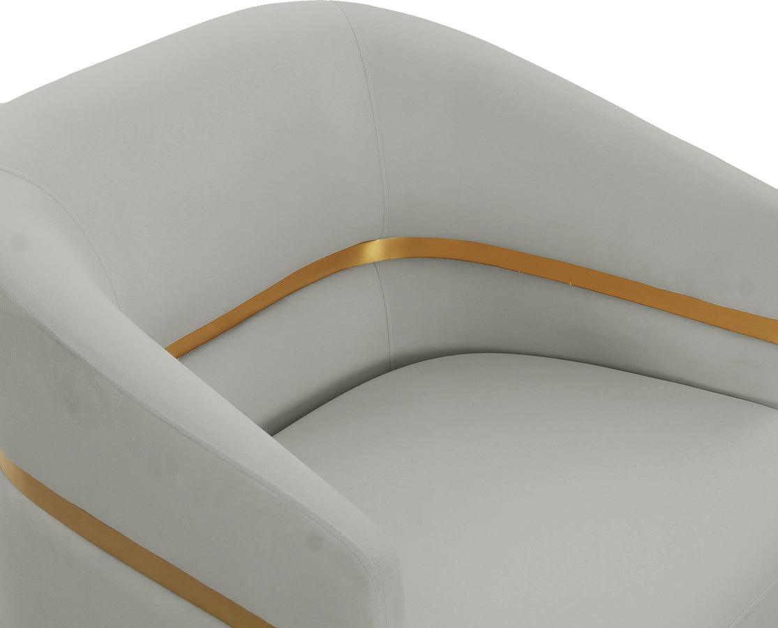 Tov Furniture Accent Chairs - Ayla Grey Velvet Accent Chair