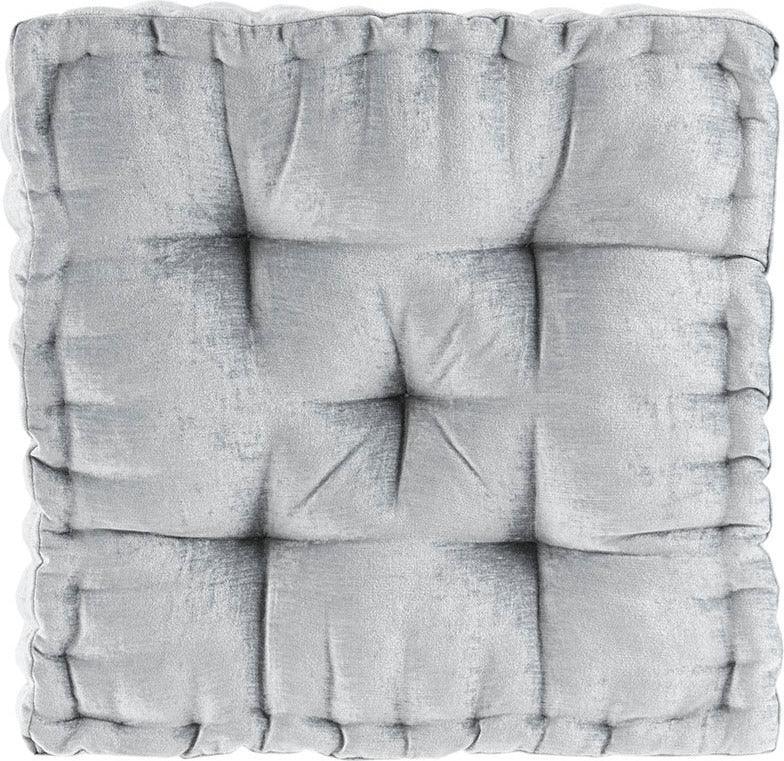 Olliix.com Pillows & Throws - Azza Poly Chenille Square Floor Pillow Cushion Gray