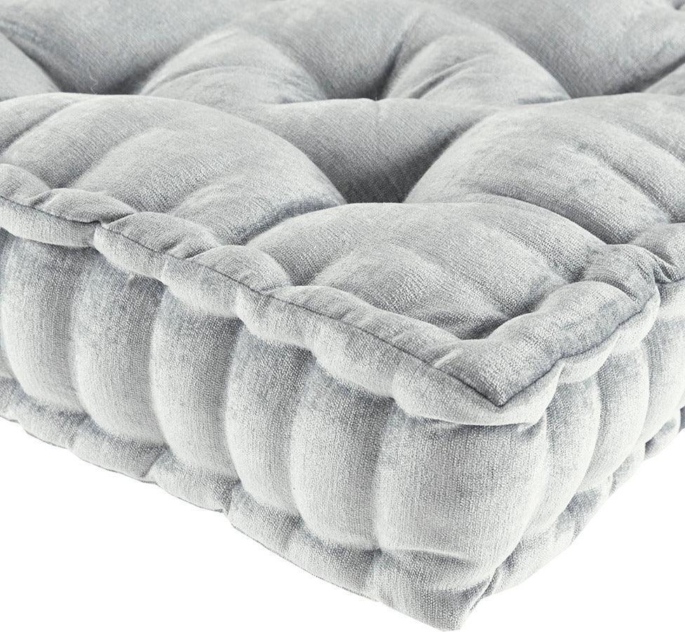 Olliix.com Pillows & Throws - Azza Poly Chenille Square Floor Pillow Cushion Gray