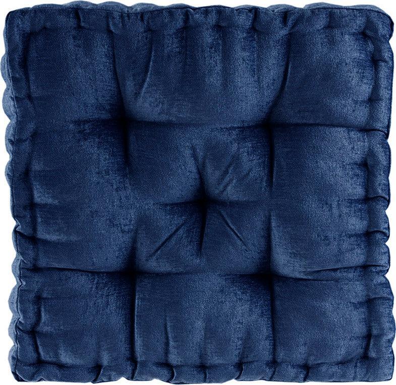 Olliix.com Pillows & Throws - Azza Poly Chenille Square Floor Pillow Cushion Navy