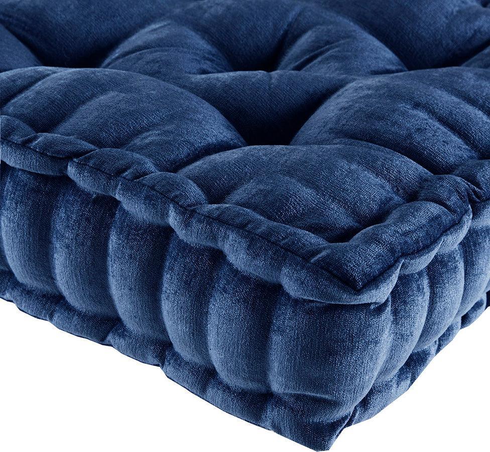 Olliix.com Pillows & Throws - Azza Poly Chenille Square Floor Pillow Cushion Navy