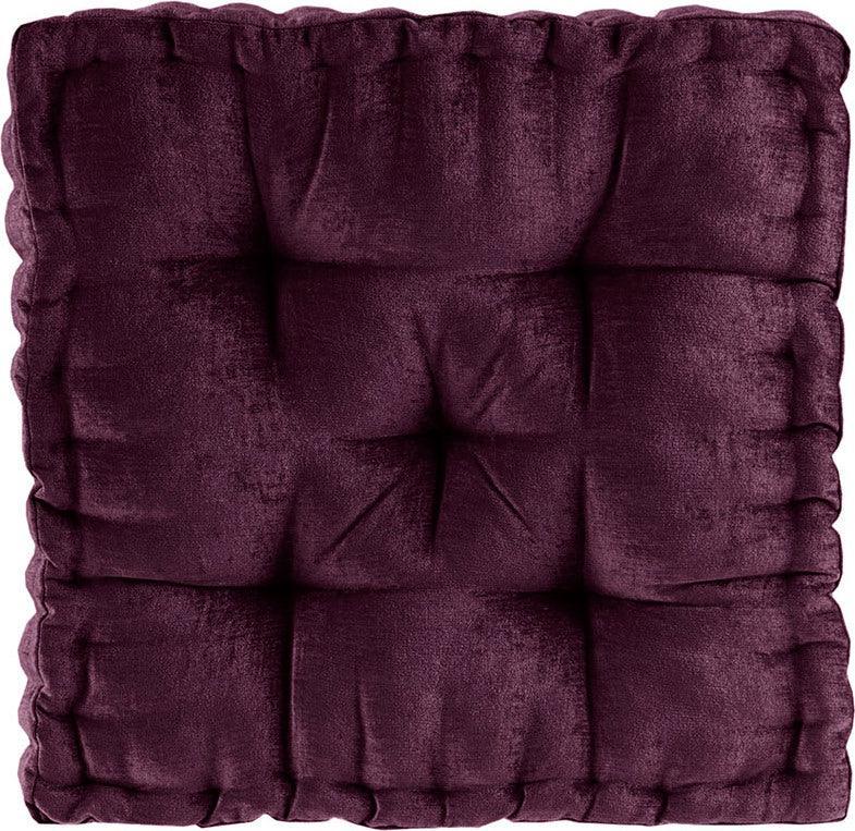 Olliix.com Pillows & Throws - Azza Poly Chenille Square Floor Pillow Cushion Plum