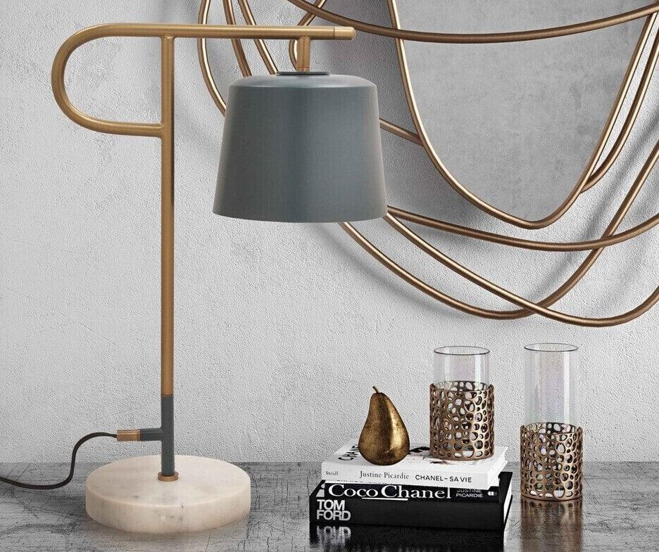 Tov Furniture Table Lamps - Babel Table Lamp Gray & White