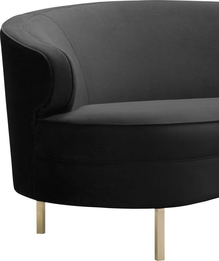 Tov Furniture Sofas & Couches - Baila Black Velvet Sofa Black