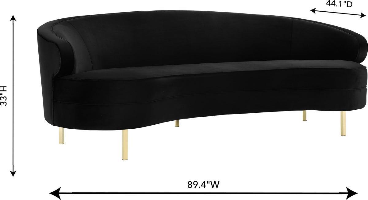 Tov Furniture Sofas & Couches - Baila Black Velvet Sofa Black