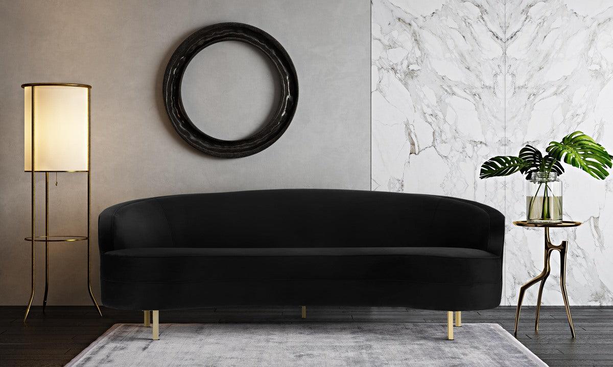 Tov Furniture Sofas & Couches - Baila Black Velvet Sofa Black