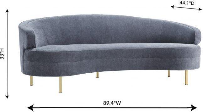 Tov Furniture Sofas & Couches - Baila Grey Velvet Sofa