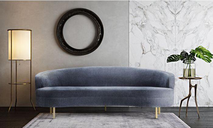 Tov Furniture Sofas & Couches - Baila Grey Velvet Sofa