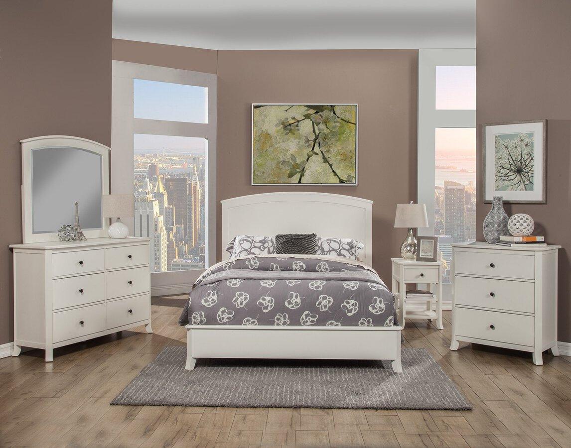 Alpine Furniture Beds - Baker Queen Panel Bed White