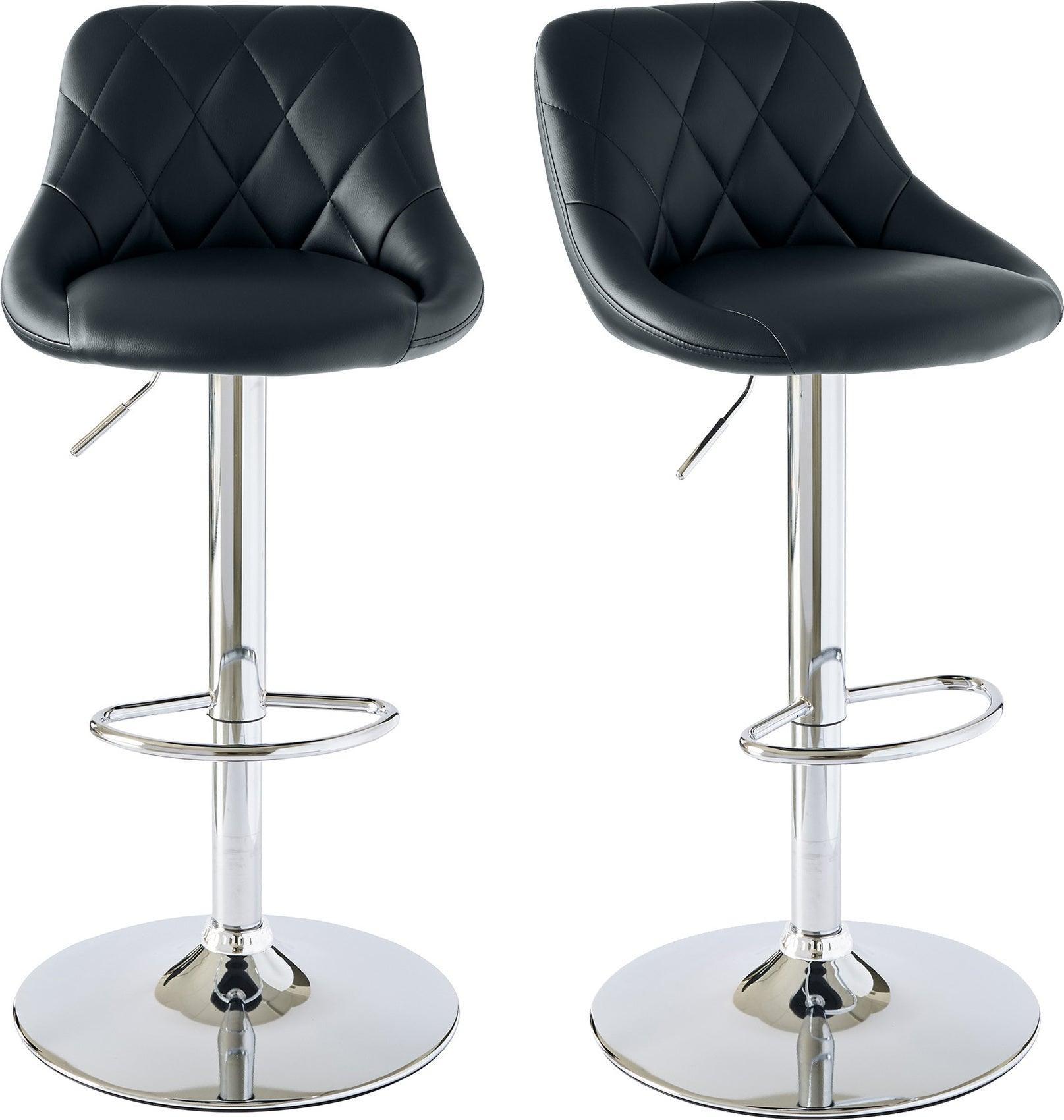 Elements Barstools - Baltimore Adjustable Swivel Bar Stool Set Black (Set of 2)
