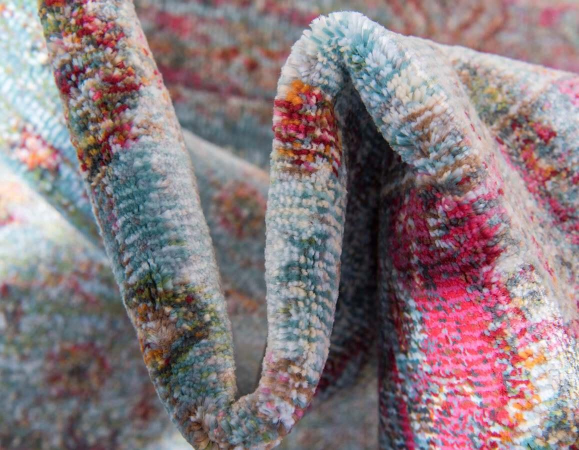 Unique Loom Indoor Rugs - Baracoa Border 10x13 Blue & Pink