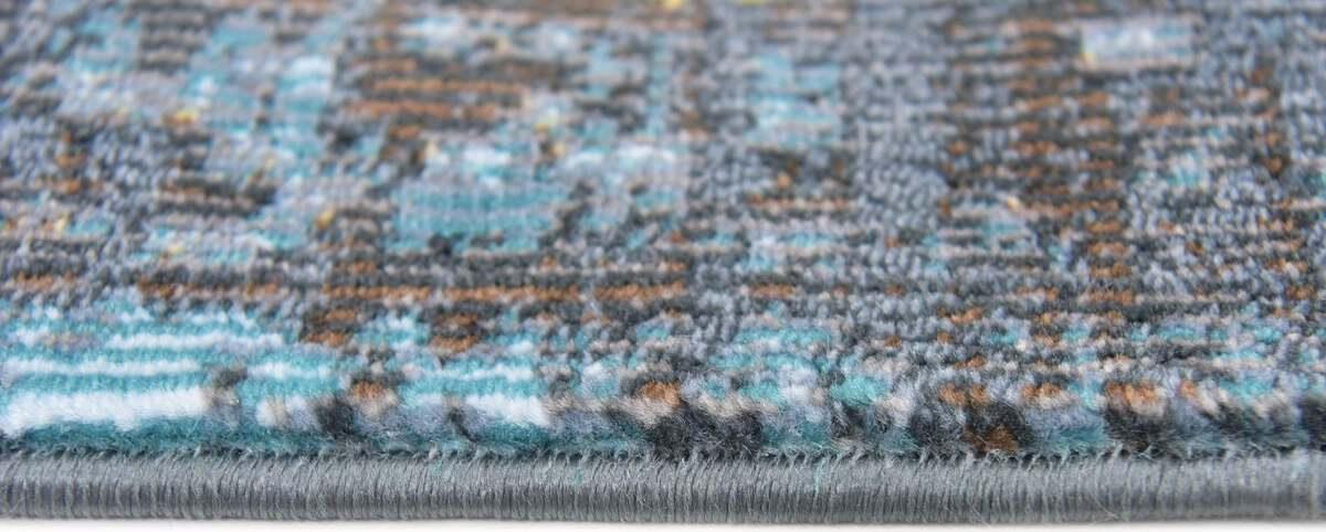 Unique Loom Indoor Rugs - Baracoa Border 10x13 Dark Gray & Blue