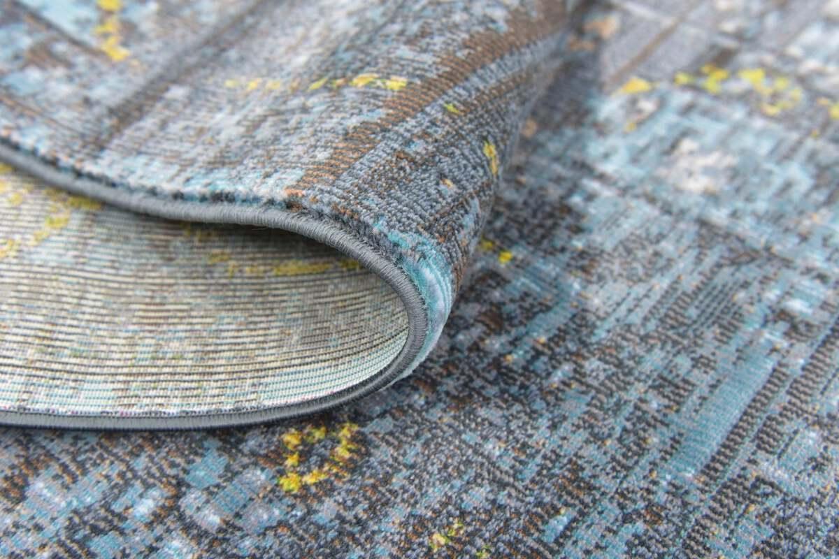 Unique Loom Indoor Rugs - Baracoa Border 10x13 Dark Gray & Blue