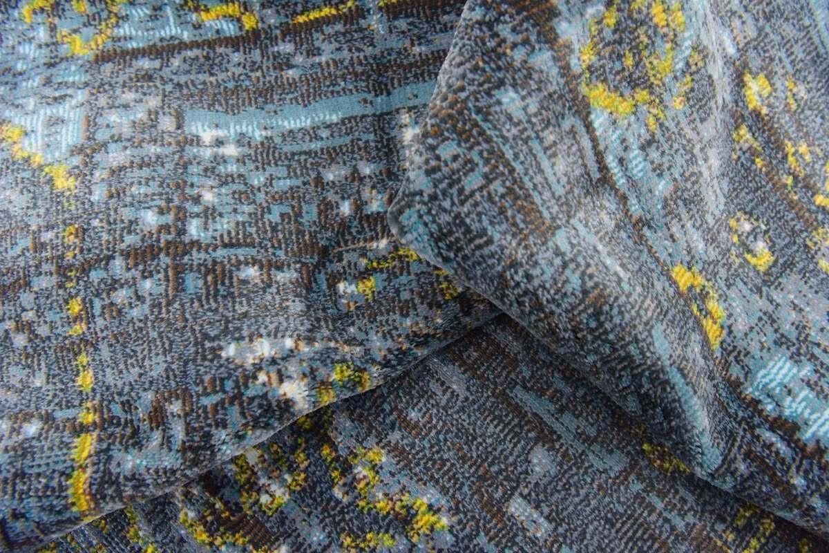 Unique Loom Indoor Rugs - Baracoa Border 10x13 Dark Gray & Blue