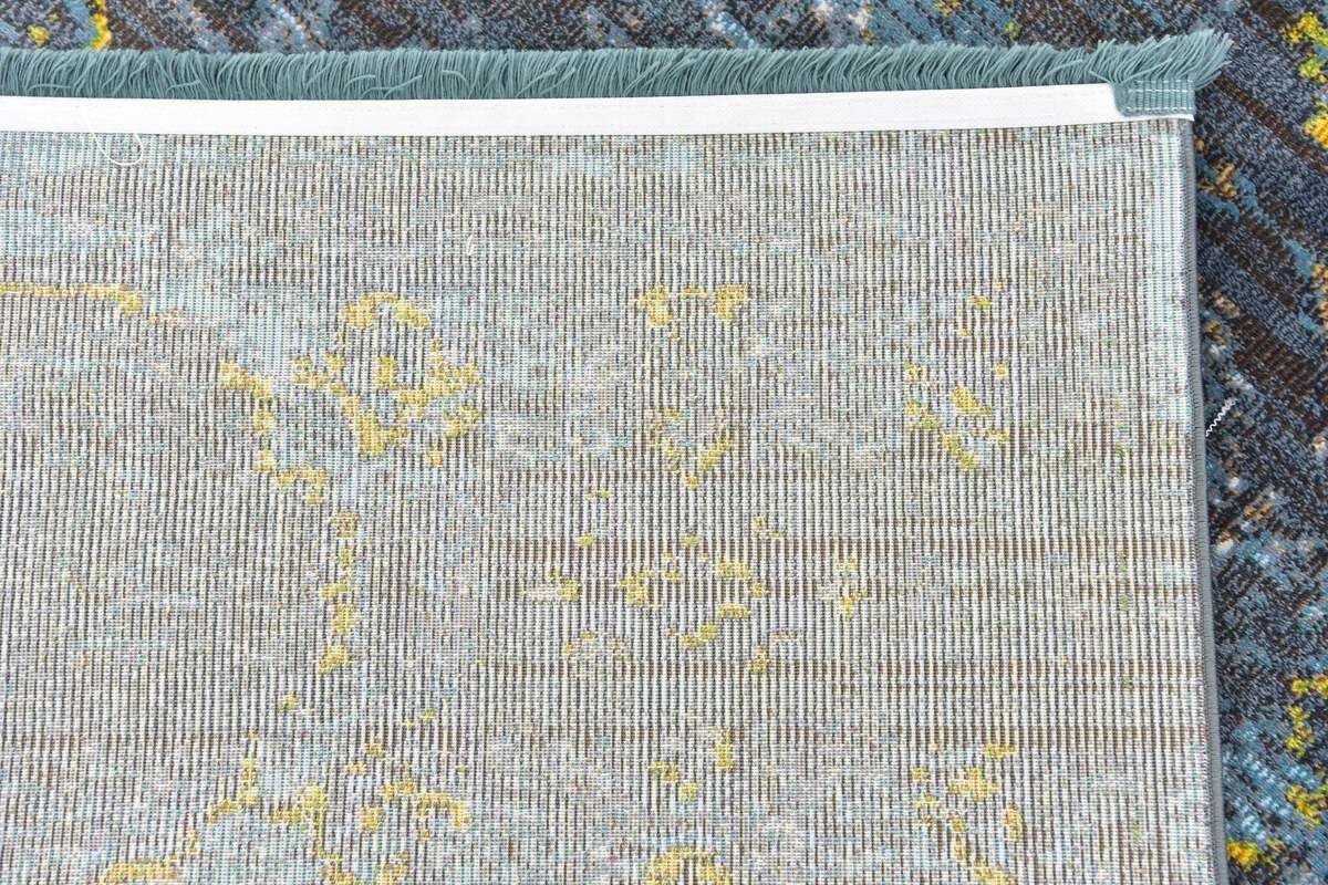 Unique Loom Indoor Rugs - Baracoa Border 10x13 Dark Gray & Blue