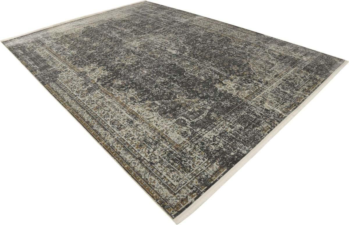 Unique Loom Indoor Rugs - Baracoa Border 10x13 Dark Gray & Ivory