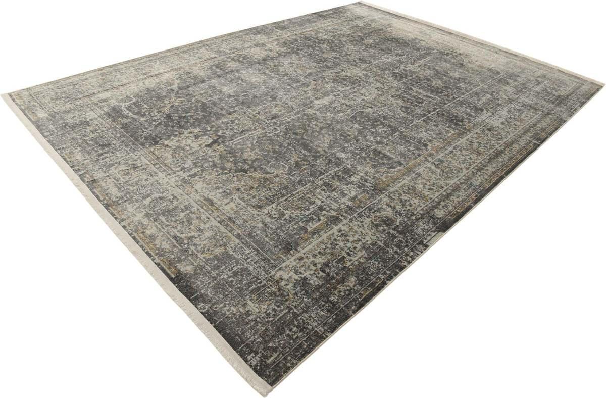 Unique Loom Indoor Rugs - Baracoa Border 10x13 Dark Gray & Ivory