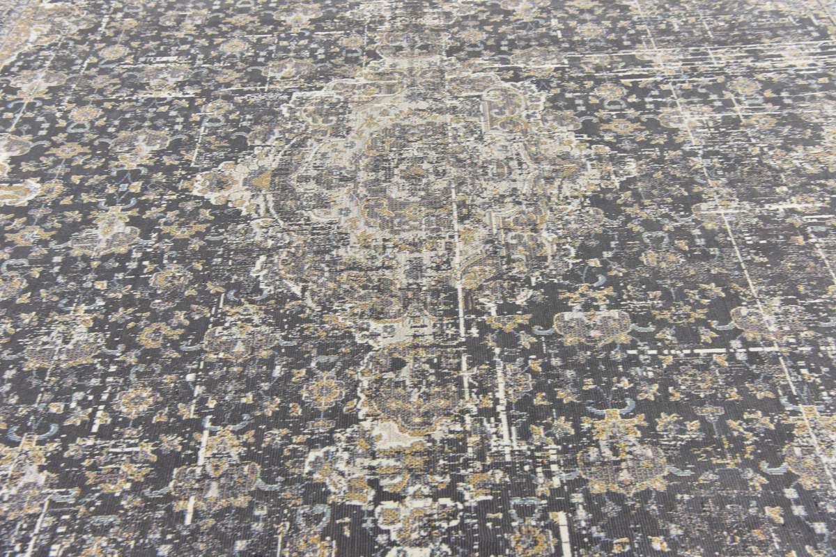 Unique Loom Indoor Rugs - Baracoa Border 10x13 Dark Gray & Ivory