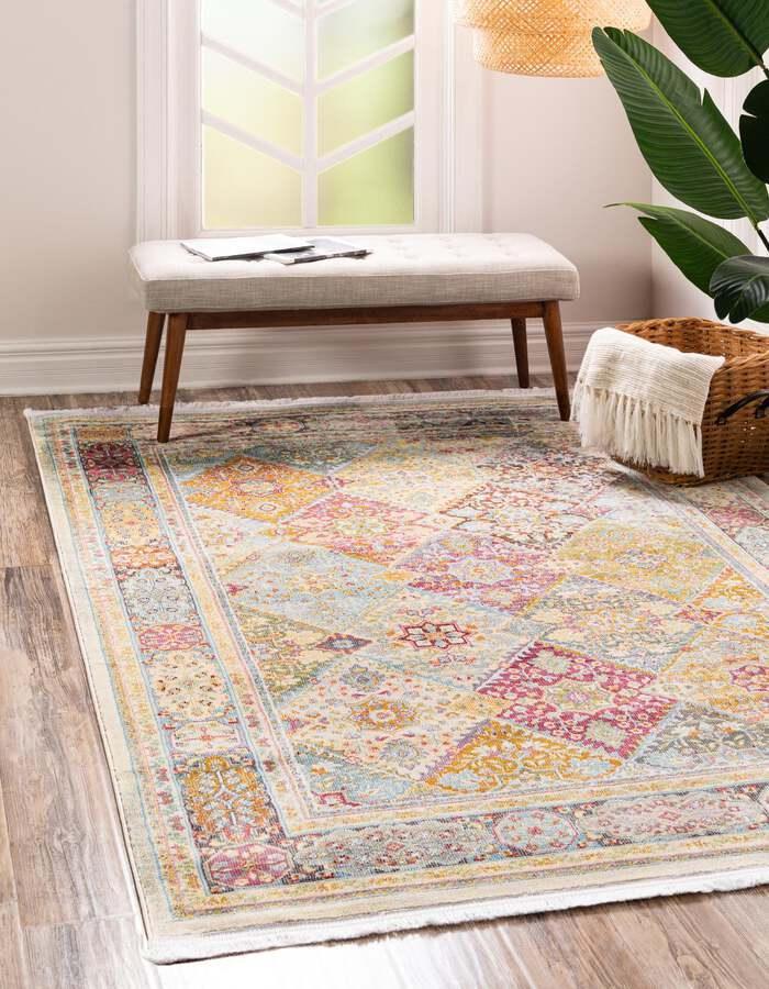 Unique Loom Indoor Rugs - Baracoa Border 10x13 Multi & Beige