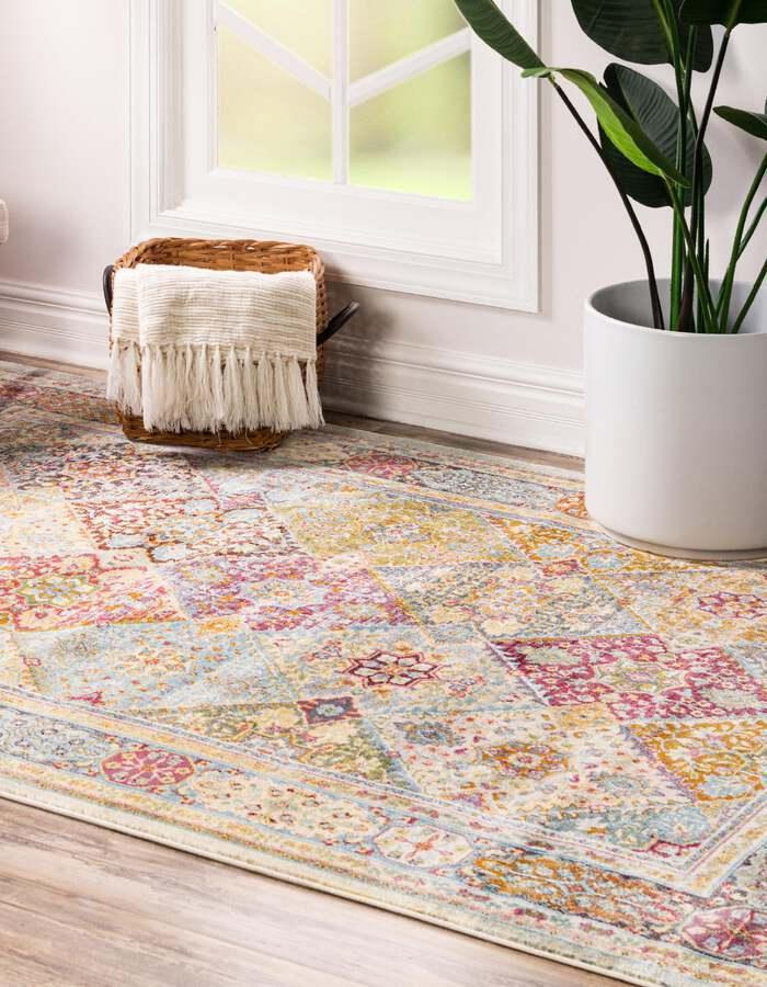 Unique Loom Indoor Rugs - Baracoa Border 10x13 Multi & Beige