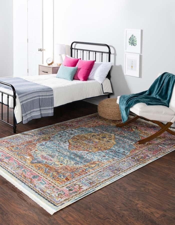 Unique Loom Indoor Rugs - Baracoa Border 10x13 Multi & Blue